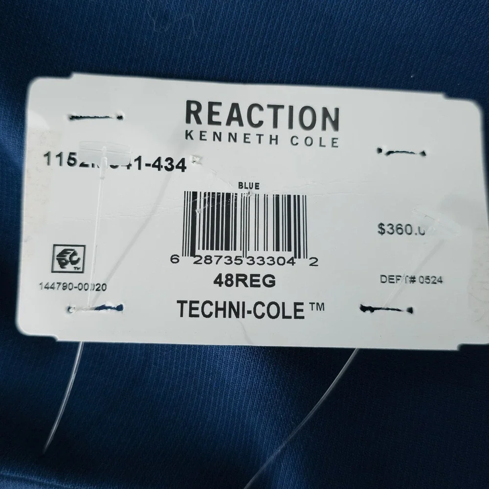 Kenneth Cole Reaction Mens Suit Jacket 48R Blue Blazer Business Casual NWT